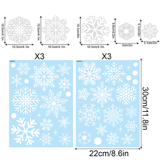 White accessories,Plain Color accessories,Christmas White Snowflake Design Glass Stickers