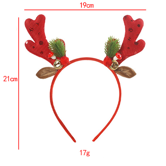 Red accessories,Christmas accessories,Christmas Reindeer Red Plastic Bell Headband