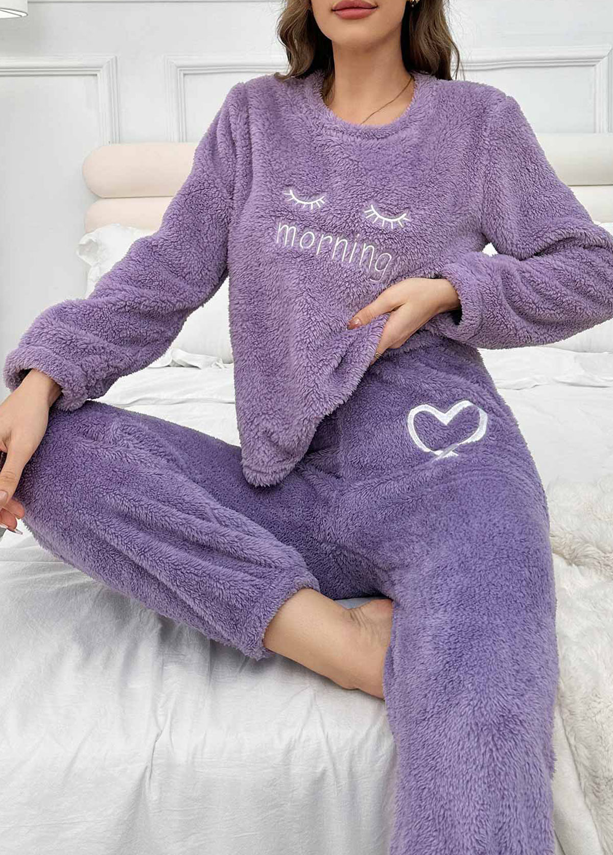 Dusty Purple loungewear,Letter loungewear,Letter Print Dusty Purple Lounge Top and Pants