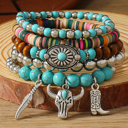 Multi Color jewelry,Multi Color Turquoise Wood Material Bracelets