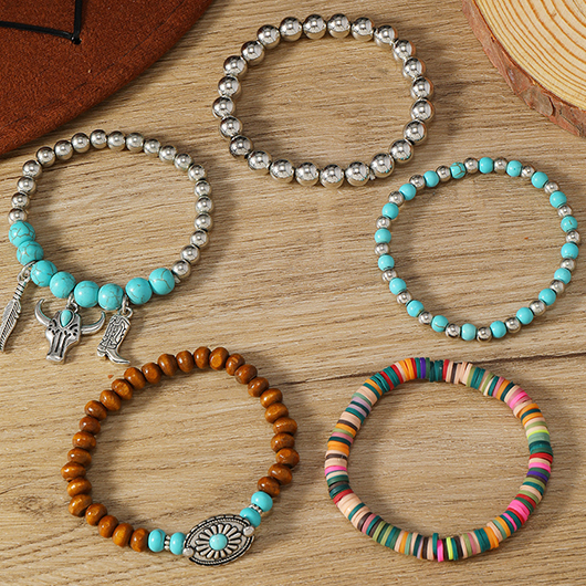 Multi Color jewelry,Multi Color Turquoise Wood Material Bracelets