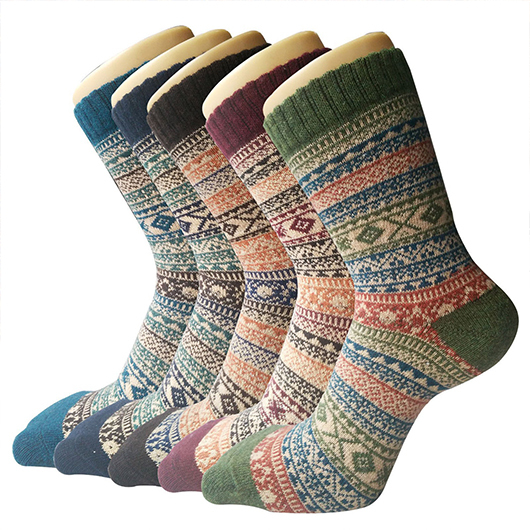 Multi Color accessories,Contrast Color accessories,Multi Color Polyester Material Mid Calf Socks
