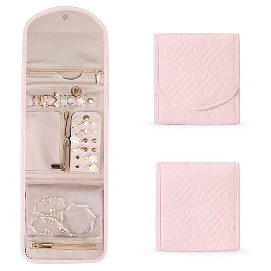 Light Pink accessories,Plain Color accessories,Light Pink Polyester Detail Jewelry Organizer