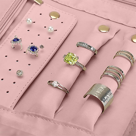 Light Pink accessories,Plain Color accessories,Light Pink Polyester Detail Jewelry Organizer