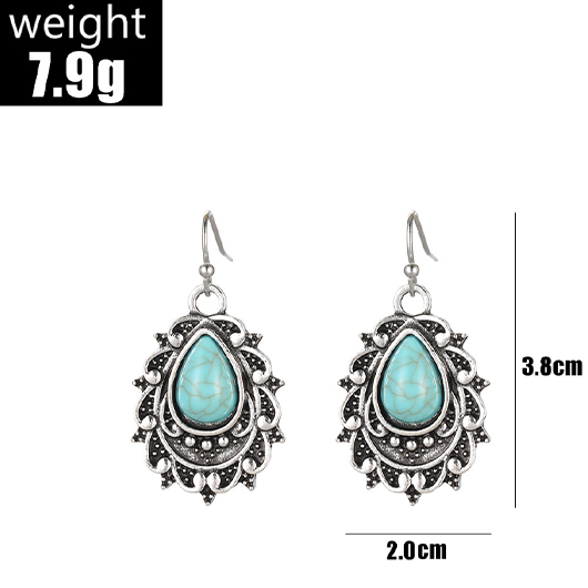 Alloy Detail Teardrop Mint Green Earrings