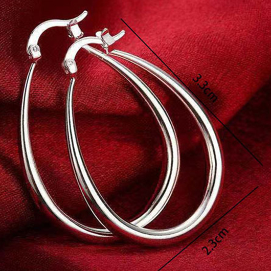 Golden jewelry,Oval Golden Color Metal Detail Earrings