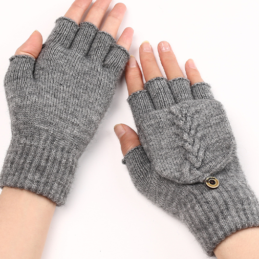 Dark Grey accessories,Plain Color accessories,Dark Grey Warming Wrist Full Finger Gloves