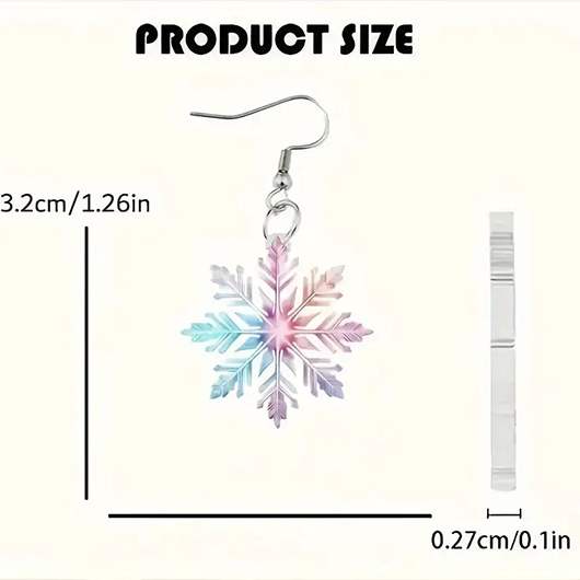 Multi Color jewelry,Christmas Snowflake Multi Color Acrylic Earrings
