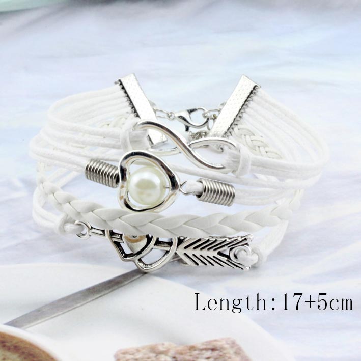 White jewelry,Heart jewelry,Heart Design White Arrow Alloy Bracelet