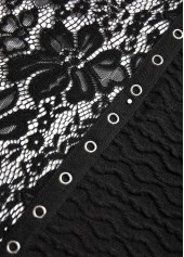 Black tops,Plain Color tops,ROTITA Patchwork Black Long Sleeve Light Cardigan