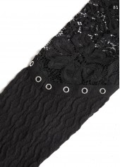 Black tops,Plain Color tops,ROTITA Patchwork Black Long Sleeve Light Cardigan