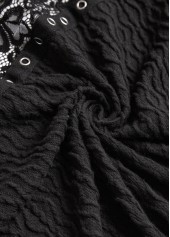 Black tops,Plain Color tops,ROTITA Patchwork Black Long Sleeve Light Cardigan