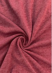 Brick Red tops,Plain Color tops,ROTITA Patchwork Brick Red V Neck Short Sleeve T Shirt