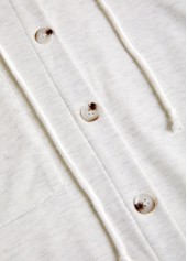 Light Grey tops,Plain Color tops,ROTITA Patchwork Light Grey Long Sleeve Hoodie