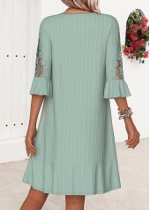 Sage Green dresses,Plain Color dresses,Everyday dresses,Casual dresses,ROTITA Embroidery Sage Green A Line V Neck Dress