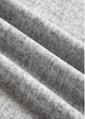 Light Grey plus size,Plain Color plus size,ROTITA Plus Size Patchwork Light Grey V Neck T Shirt