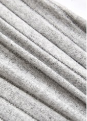 Light Grey plus size,Plain Color plus size,ROTITA Plus Size Patchwork Light Grey V Neck T Shirt