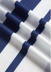 White plus size,Striped plus size,Geometric plus size,ROTITA Plus Size Patchwork White Striped Split Neck T Shirt