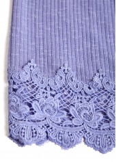 Dusty Purple tops,Plain Color tops,ROTITA Embroidery Dusty Purple Split Neck Long Sleeve T Shirt