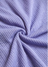 Dusty Purple tops,Plain Color tops,ROTITA Embroidery Dusty Purple Split Neck Long Sleeve T Shirt