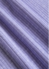 Dusty Purple tops,Plain Color tops,ROTITA Embroidery Dusty Purple Split Neck Long Sleeve T Shirt