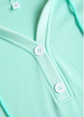 Light Green tops,Plaid tops,ROTITA Patchwork Plaid Light Green Long Sleeve Hoodie