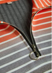 Grey plus size,Orange plus size,Striped plus size,Geometric plus size,Ombre plus size,ROTITA Plus Size Circular Ring Grey Striped Long Sleeve Sweatshirt