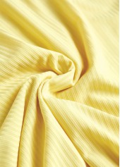 Light Yellow tops,Plain Color tops,ROTITA Patchwork Light Yellow Round Neck Long Sleeve T Shirt