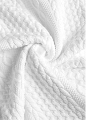 White tops,Plain Color tops,ROTITA Split Pocket White Long Sleeve Hoodie