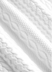 White tops,Plain Color tops,ROTITA Split Pocket White Long Sleeve Hoodie