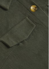 Olive Green tops,Plain Color tops,ROTITA Patchwork Olive Green Shirt Collar Sleeveless Corduroy Waistcoat