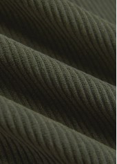 Olive Green tops,Plain Color tops,ROTITA Patchwork Olive Green Shirt Collar Sleeveless Corduroy Waistcoat