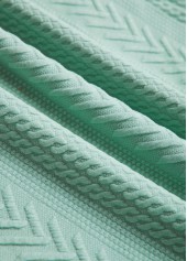 Green tops,White tops,Contrast Color tops,Striped tops,Geometric tops,ROTITA Textured Fabric Green Round Neck Long Sleeve Sweatshirt