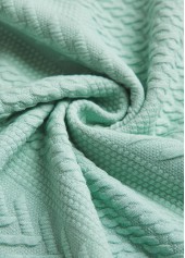 Green tops,White tops,Contrast Color tops,Striped tops,Geometric tops,ROTITA Textured Fabric Green Round Neck Long Sleeve Sweatshirt