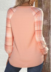 ROTITA Halloween Plus Size Patchwork Dusty Pink Round Neck Sweatshirt