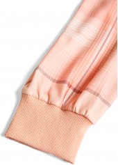 Dusty Pink plus size,Halloween plus size,Plaid plus size,Letter plus size,ROTITA Halloween Plus Size Patchwork Dusty Pink Round Neck Sweatshirt