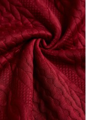 Wine Red tops,Tribal tops,ROTITA Patchwork Tribal Print Wine Red Long Sleeve Hoodie