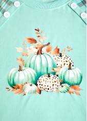 Mint Green plus size,Halloween plus size,Plaid plus size,Striped plus size,Plants plus size,ROTITA Plus Size Patchwork Mint Green Round Neck Sweatshirt