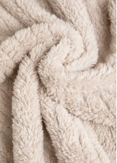 Light Camel tops,Plain Color tops,ROTITA Plush Light Camel Turn Down Collar Sleeveless Waistcoat