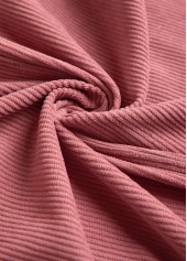 Dusty Pink tops,Plain Color tops,ROTITA Button Up Dusty Pink Turn Down Collar Corduroy Waistcoat