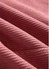 Dusty Pink tops,Plain Color tops,ROTITA Button Up Dusty Pink Turn Down Collar Corduroy Waistcoat