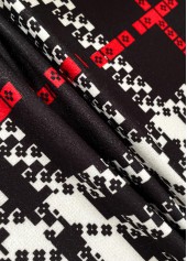 Black tops,Plaid tops,Geometric tops,Striped tops,ROTITA Patchwork Plaid Black Long Sleeve Coat