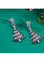 Silver jewelry,Plants jewelry,Christmas Tree Silver Alloy Plant Earrings