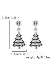 Silver jewelry,Plants jewelry,Christmas Tree Silver Alloy Plant Earrings