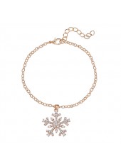 Golden jewelry,Geometric jewelry,Christmas Snowflake Design Golden Alloy Necklace