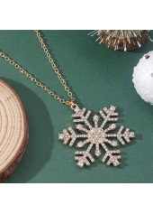 Christmas Snowflake Design Golden Alloy Necklace
