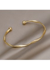 Golden jewelry,Golden Open Cuff Twisted Alloy Bangle