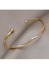 Golden jewelry,Golden Open Cuff Twisted Alloy Bangle