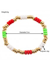Multi Color jewelry,Christmas jewelry,Christmas Multi Color Beaded Alloy Bracelet Set