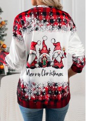 Red tops,Christmas tops,ROTITA Christmas Tummy Coverage Santa Claus Print Red T Shirt